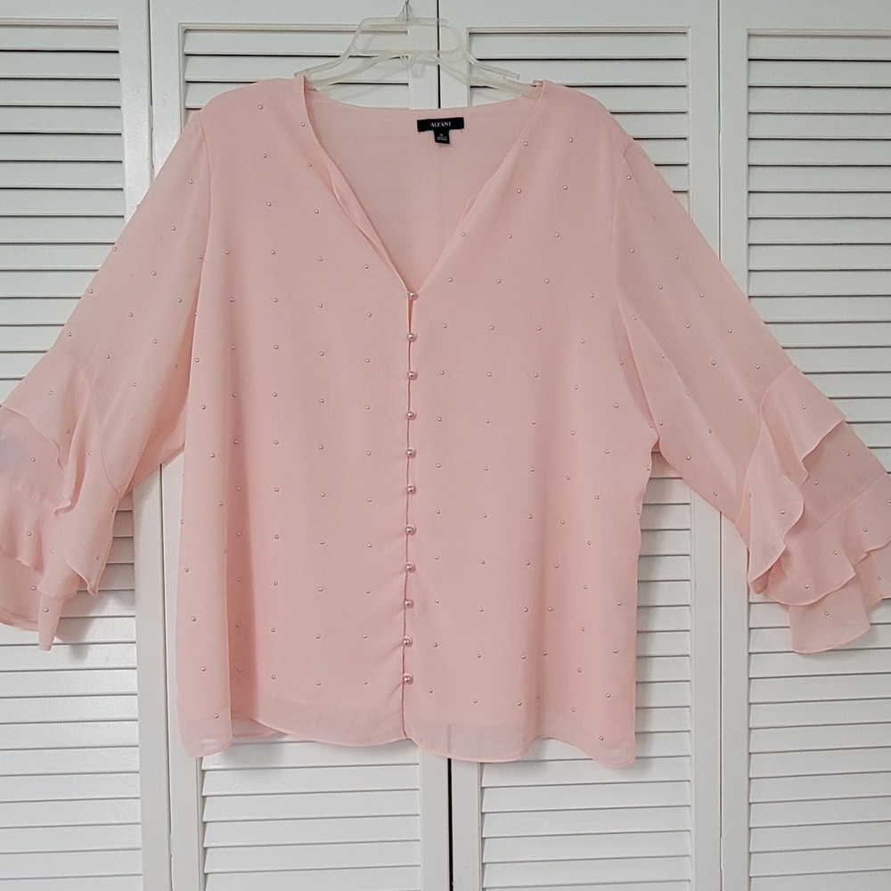 Elegant Pink Chiffon Blouse